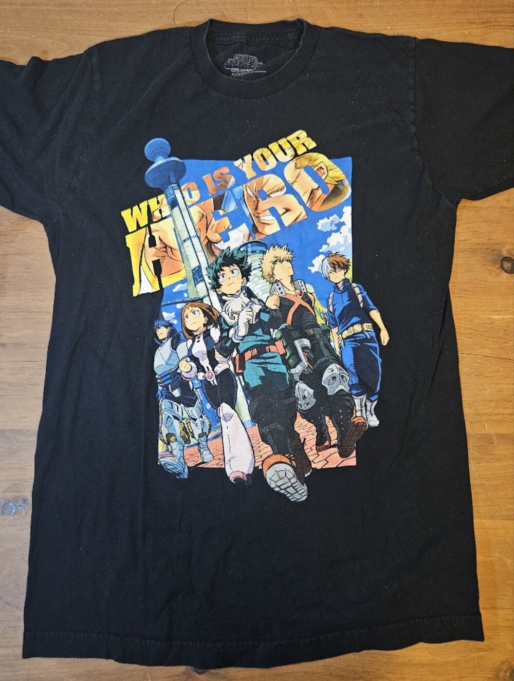 My Hero Academia Anime T-Shirt Who Is Your Hero Size Medium